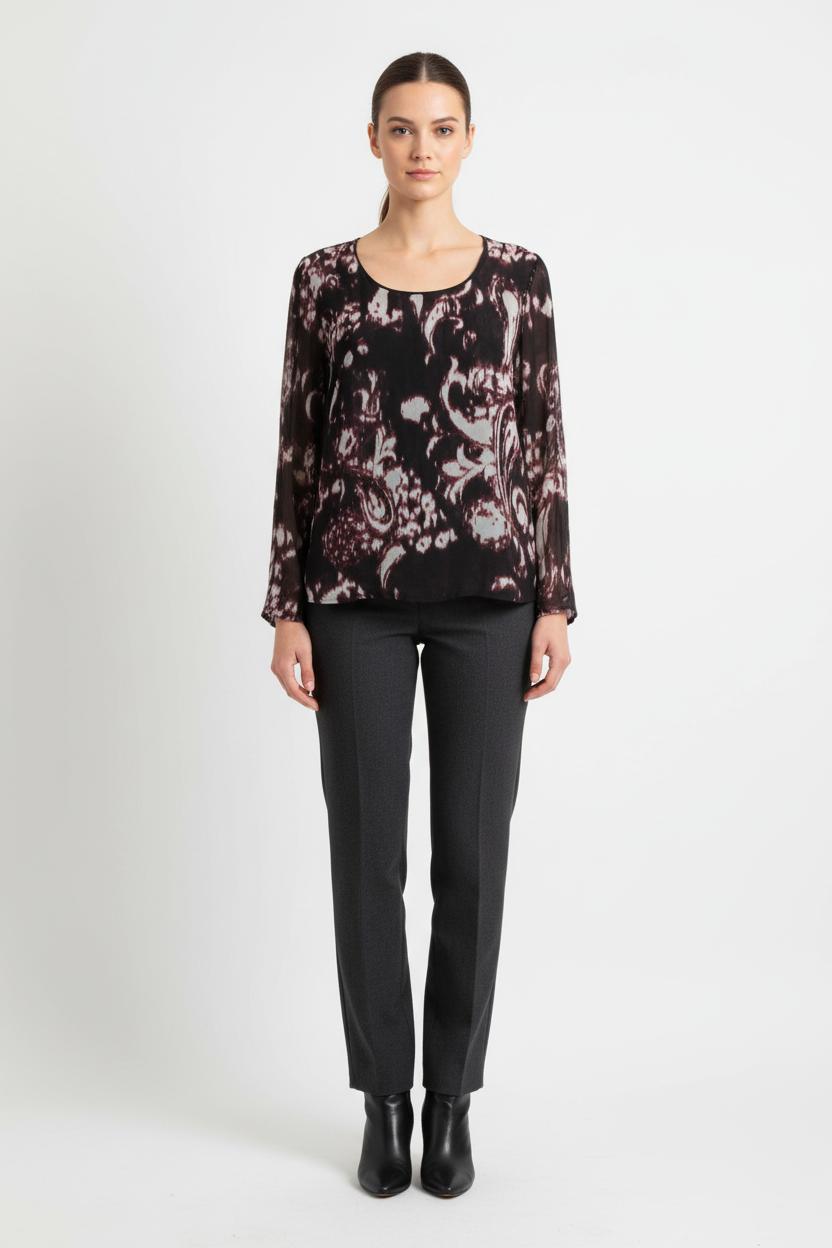 Blouse Noire et Blanche - Taille L/40