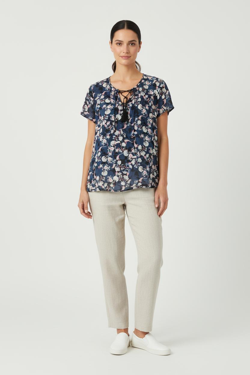 Blouse Bleu et Blanc - Taille M/38