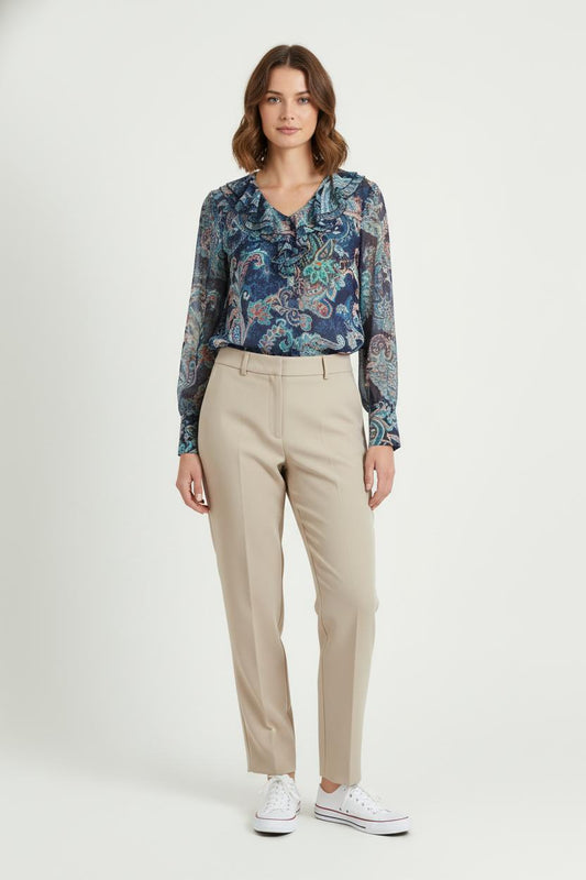 Blouse Bleue et Verte - Taille L/40