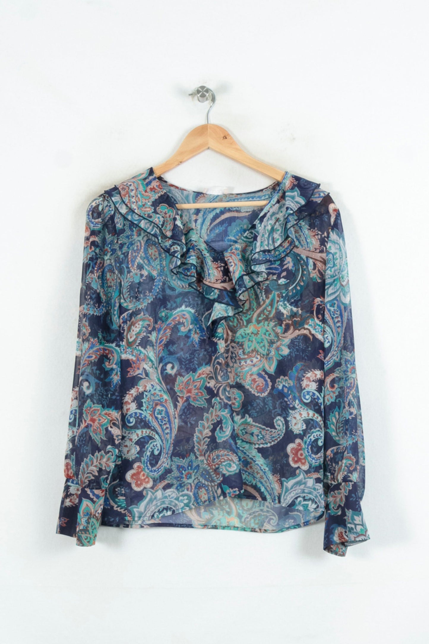 Blouse Bleue et Verte - Taille L/40