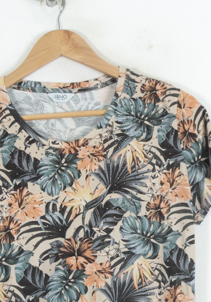 Tee-shirt Bleu et Beige - Taille L/40