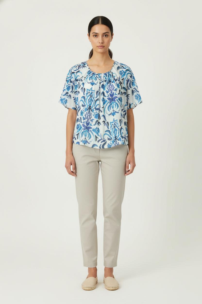 Blouse Bleu et Blanc - Taille M/38