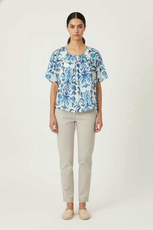 Blouse Bleu et Blanc - Taille M/38