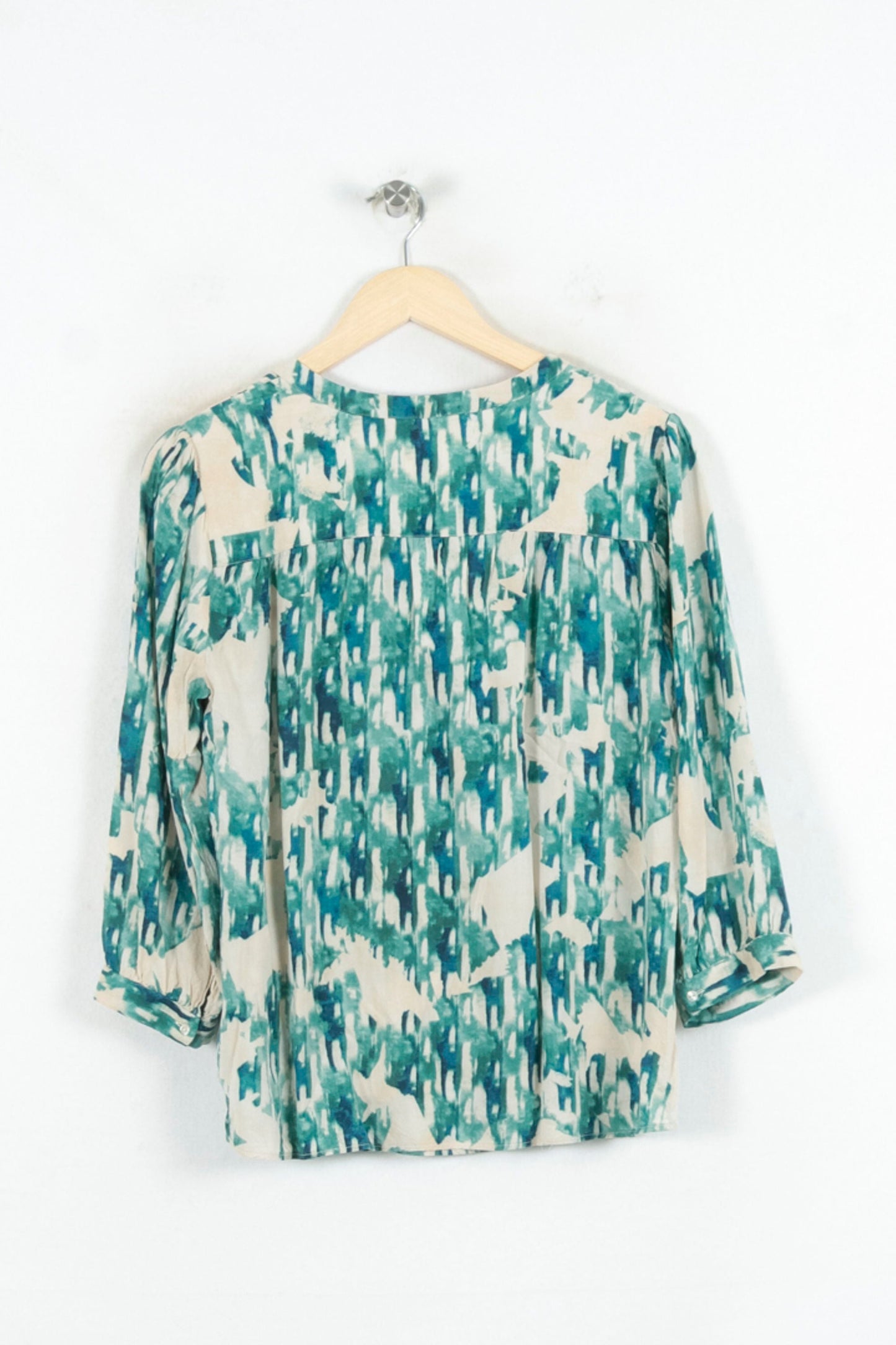 Blouse Verte et Blanche - Taille L/40