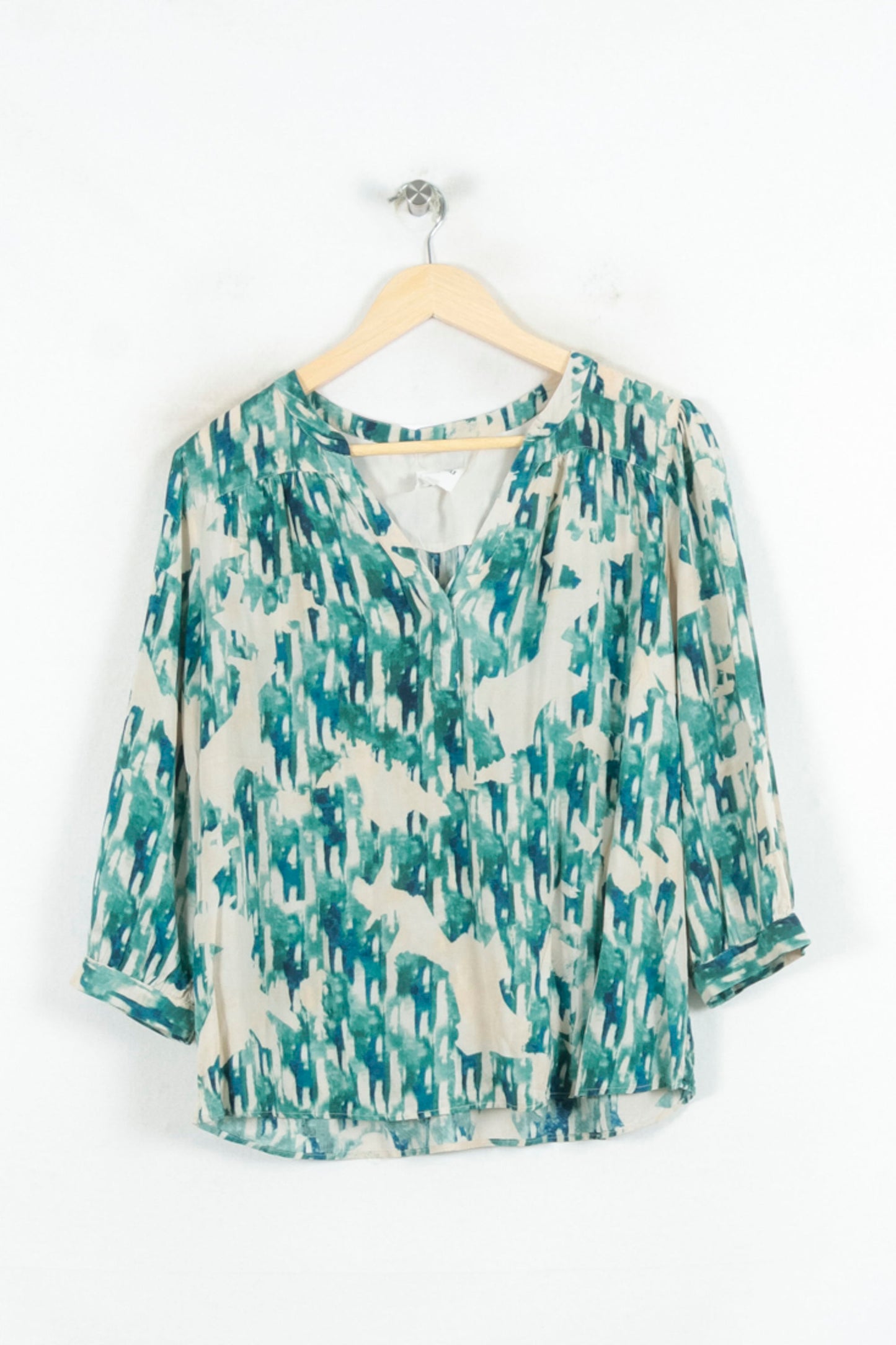Blouse Verte et Blanche - Taille L/40