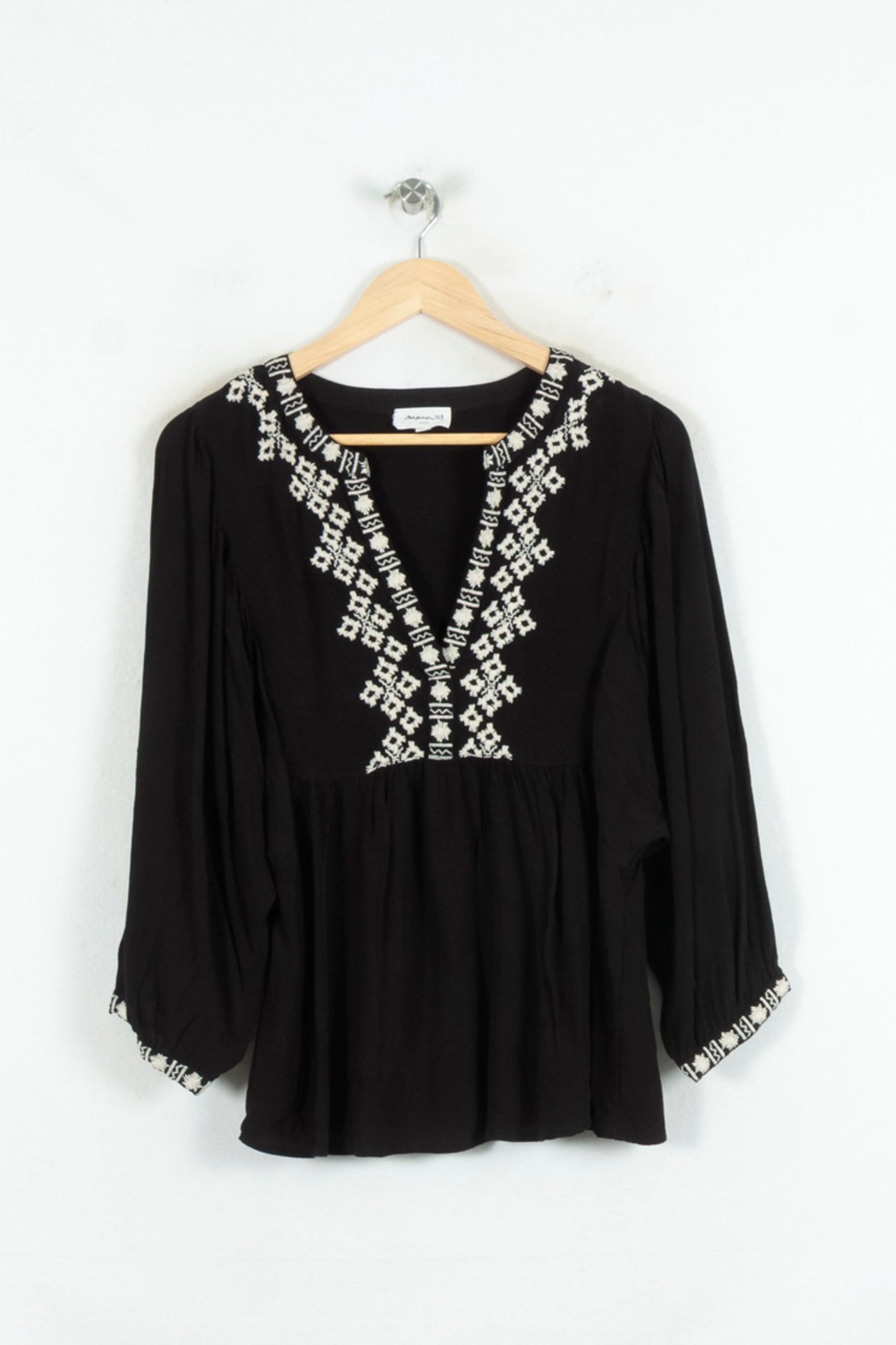 Blouse Noire et Blanche - Taille L/40