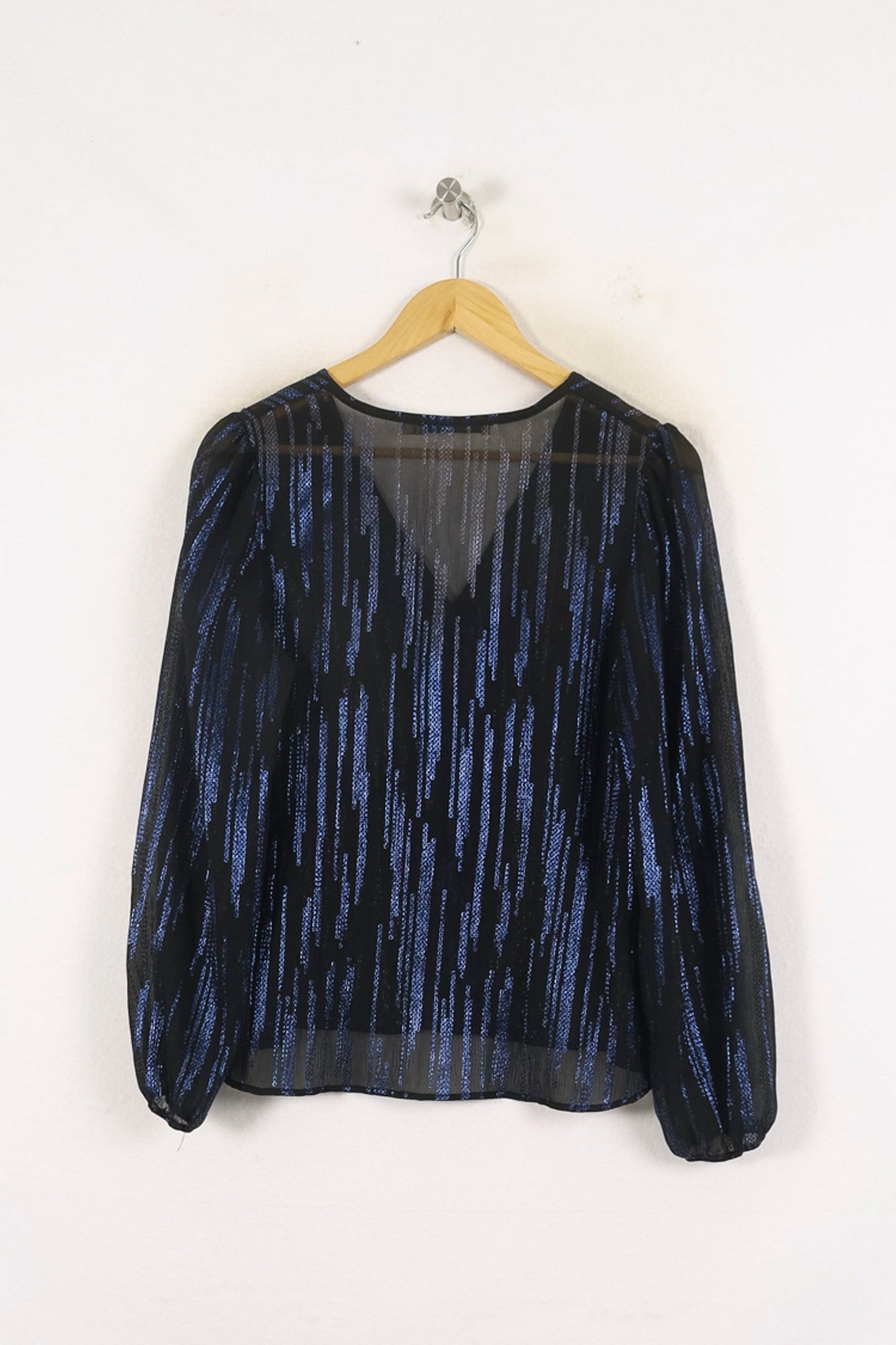 Blouse Noire et Bleue - Taille S/36