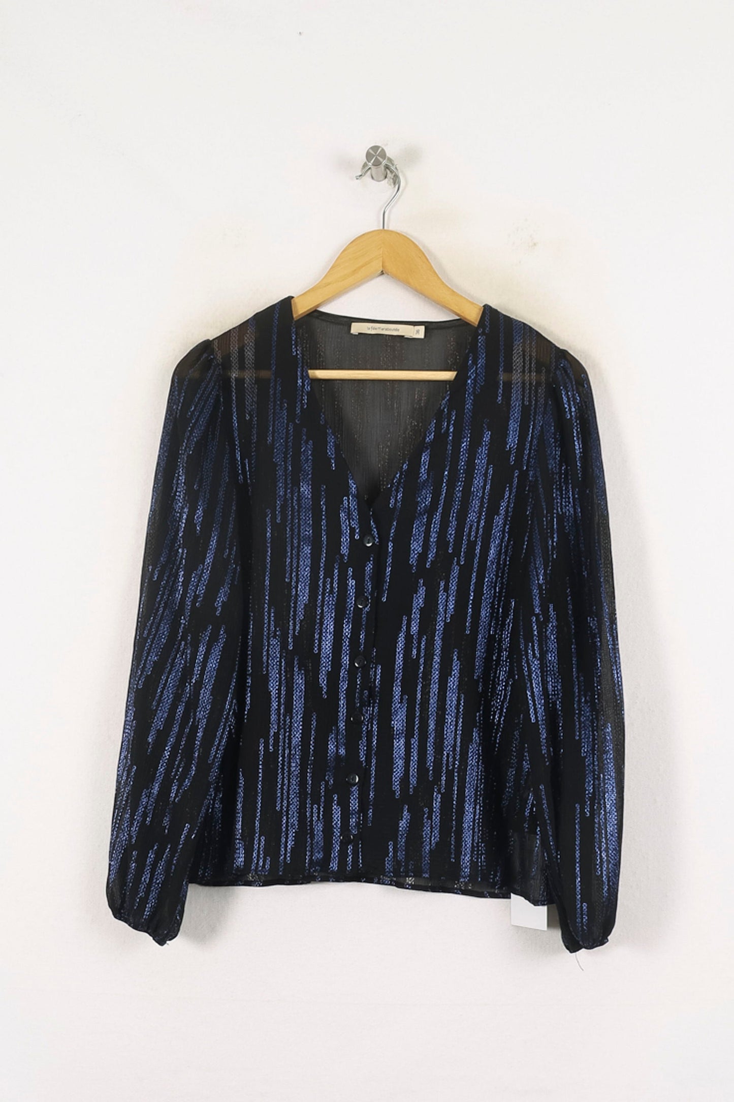 Blouse Noire et Bleue - Taille S/36