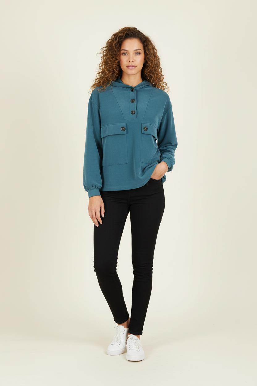 Sweat à Capuche Bleu - Taille S/36