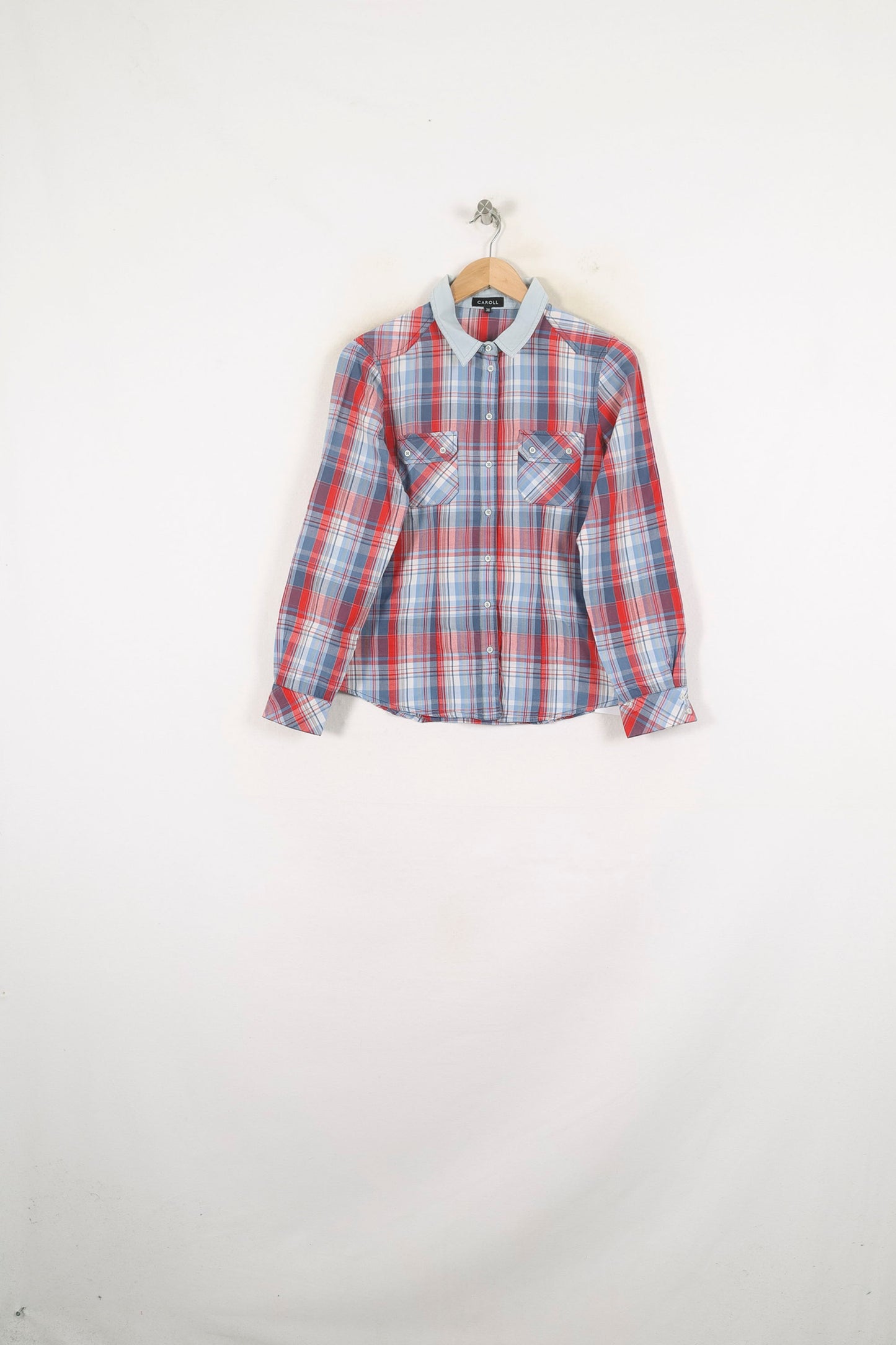 Chemise à Carreaux Bleue et Rouge - Taille M/38