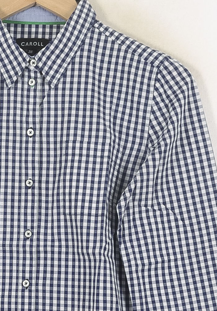 Chemise à Carreaux Bleu et Blanc - Taille M/38