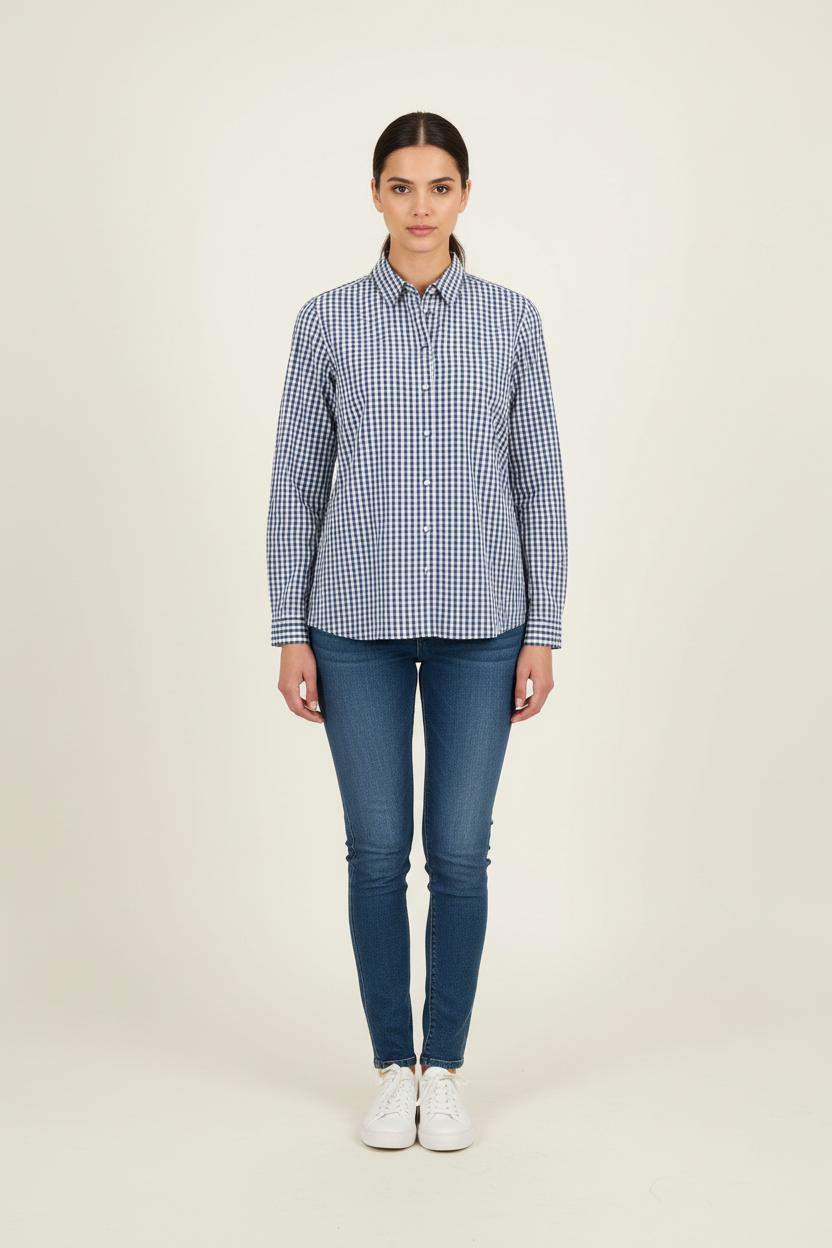 Chemise à Carreaux Bleu et Blanc - Taille M/38