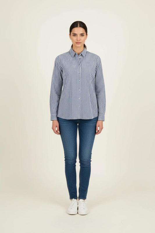 Chemise à Carreaux Bleu et Blanc - Taille M/38