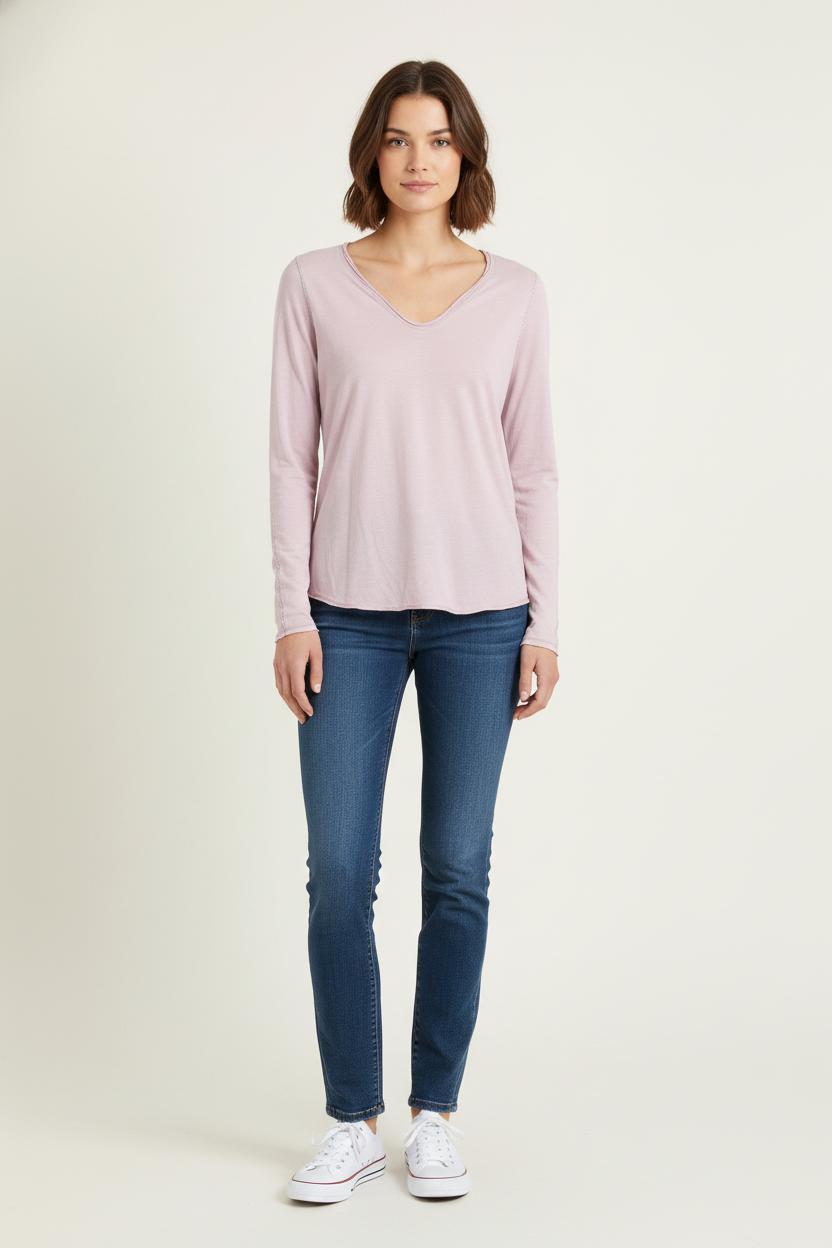 Tee-shirt Manches Longues Rose - Taille M/38