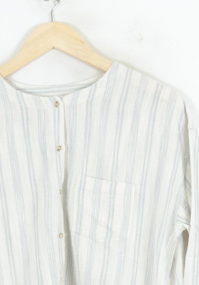 Blouse Blanche et Bleue - Taille S/36