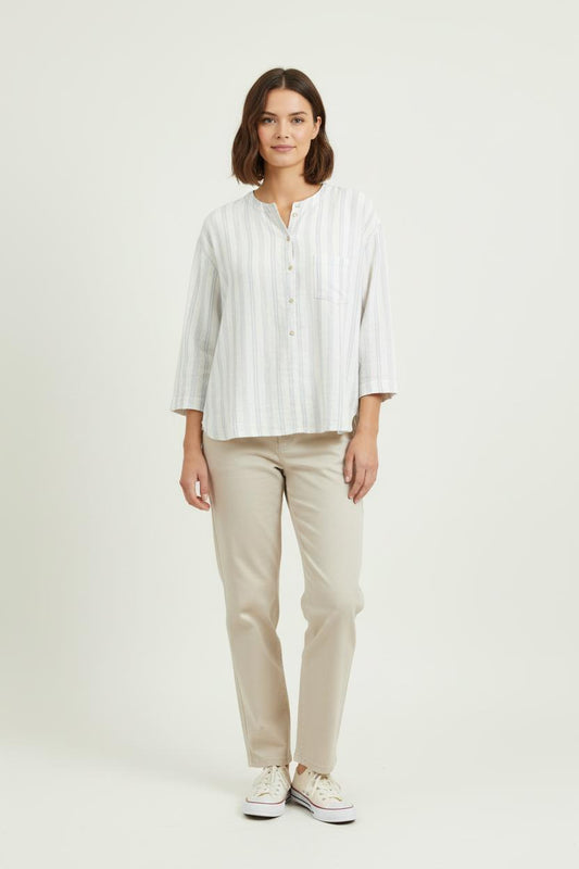 Blouse Blanche et Bleue - Taille S/36