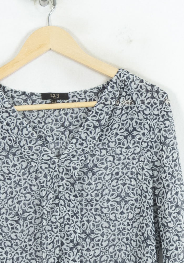 Blouse Bleue et Blanche - Taille M/38