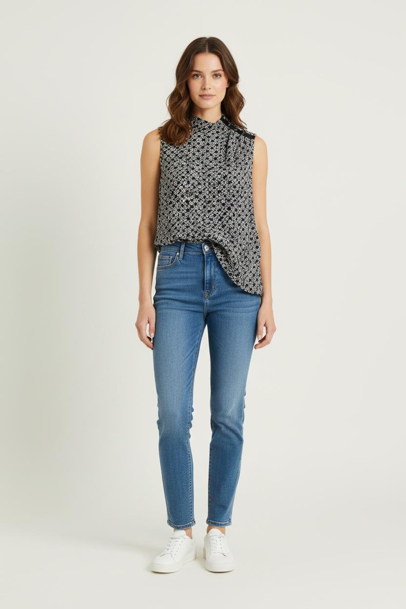 Blouse Noire et Blanche - Taille M/38