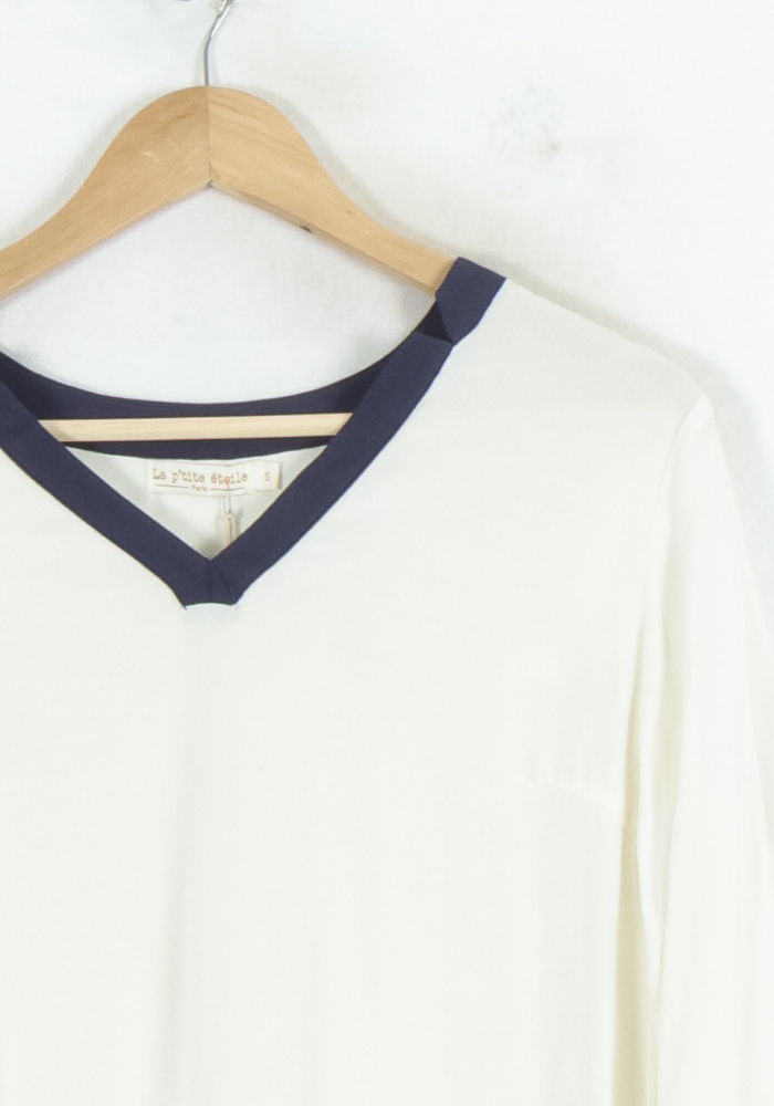 Blouse Blanche et Bleue - Taille S/36