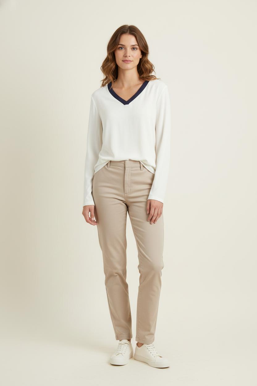 Blouse Blanche et Bleue - Taille S/36