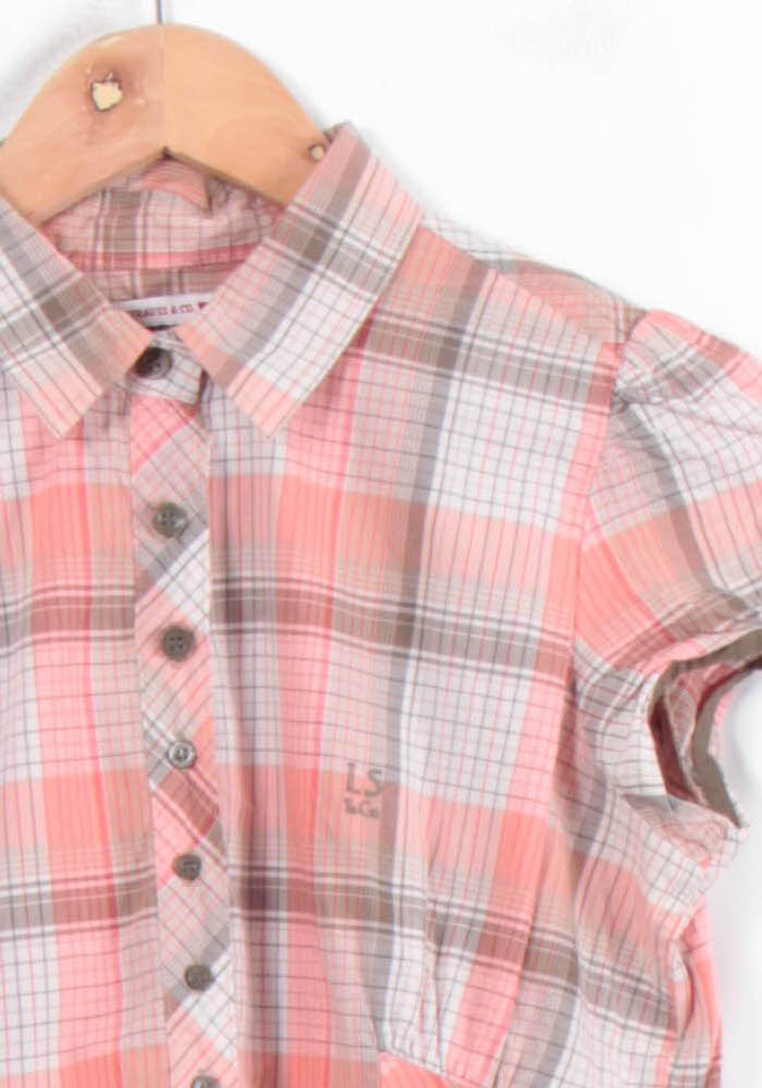 Chemise à Carreaux Rose et Beige - Taille S/36