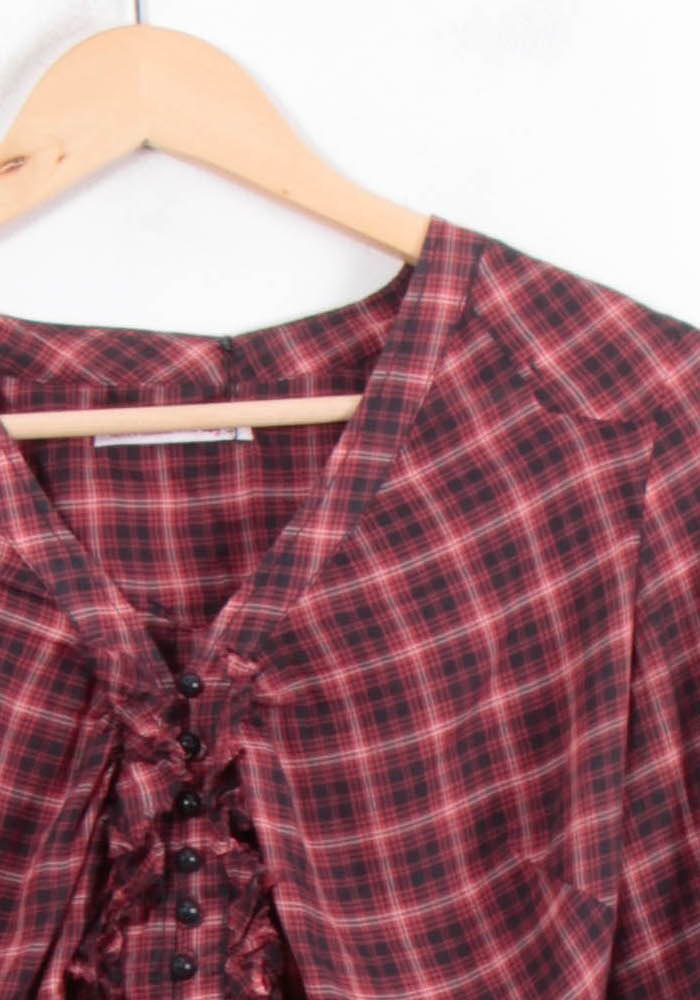 Blouse Carreaux Rouge et Noir - Taille M/38
