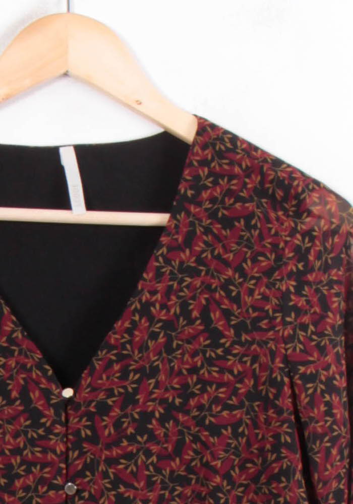 Blouse Noire et Rouge - Taille S/36