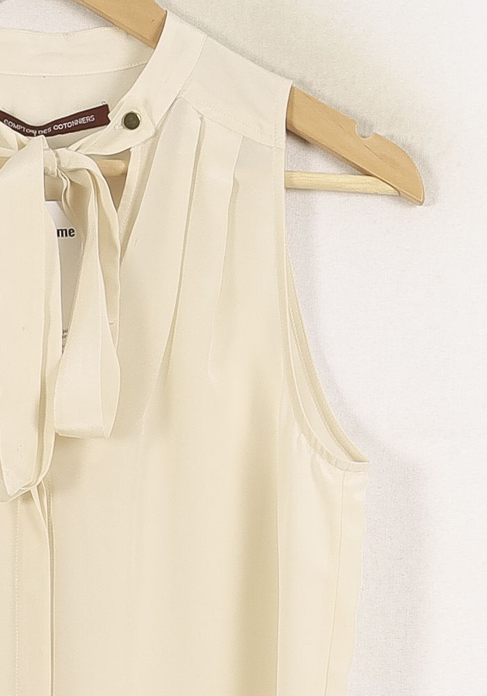 Blouse Sans Manches Beige - Taille M/38