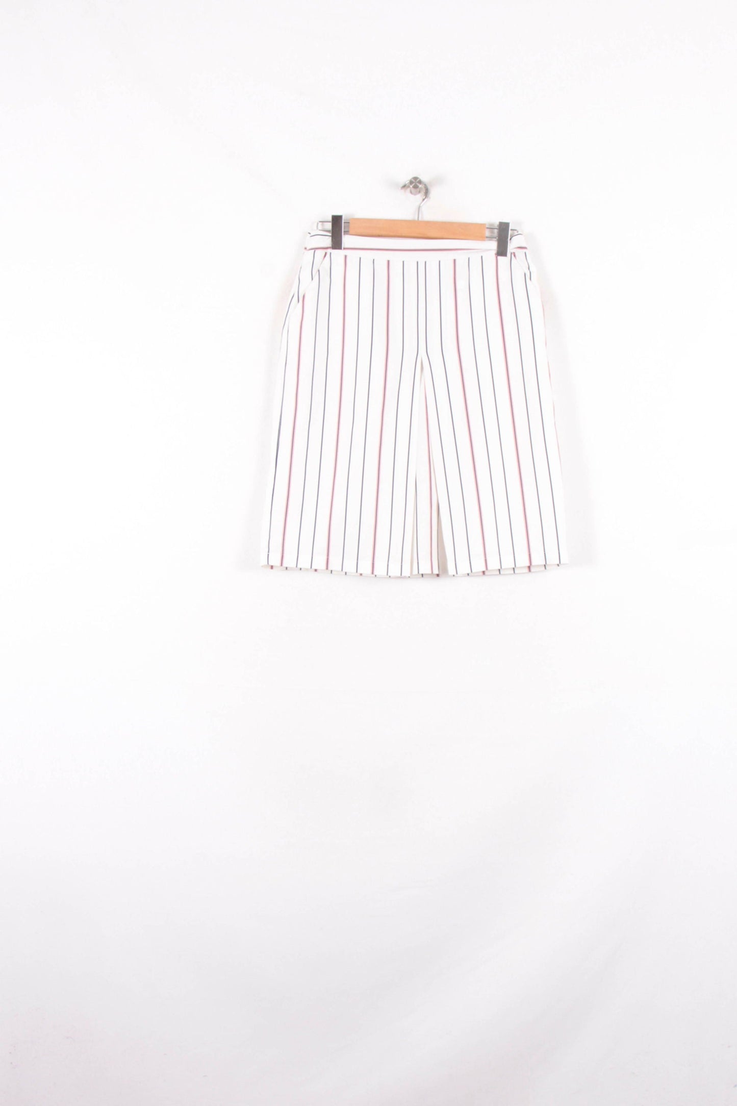 Jupe Midi Blanche à Rayures Bleues et Rouges - Taille XL/42