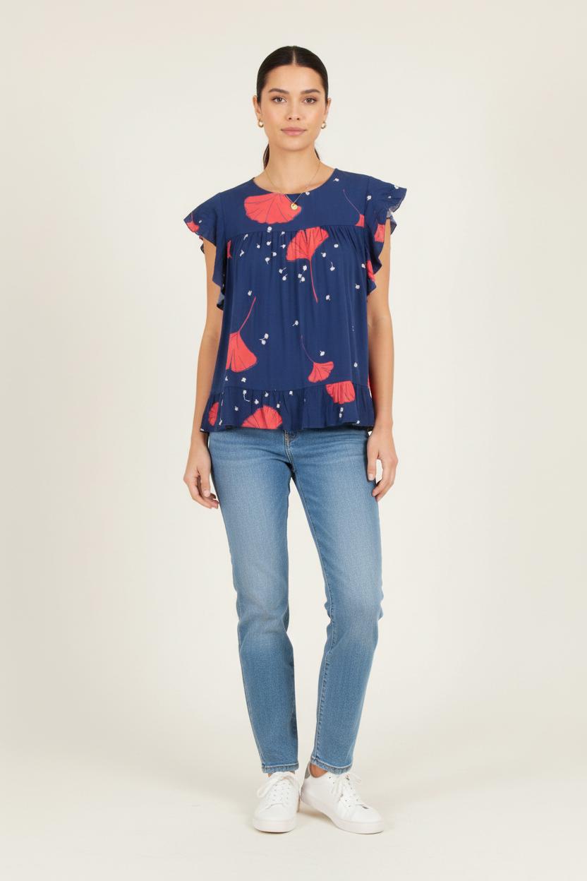 Blouse Bleu et Rouge - Taille M/38