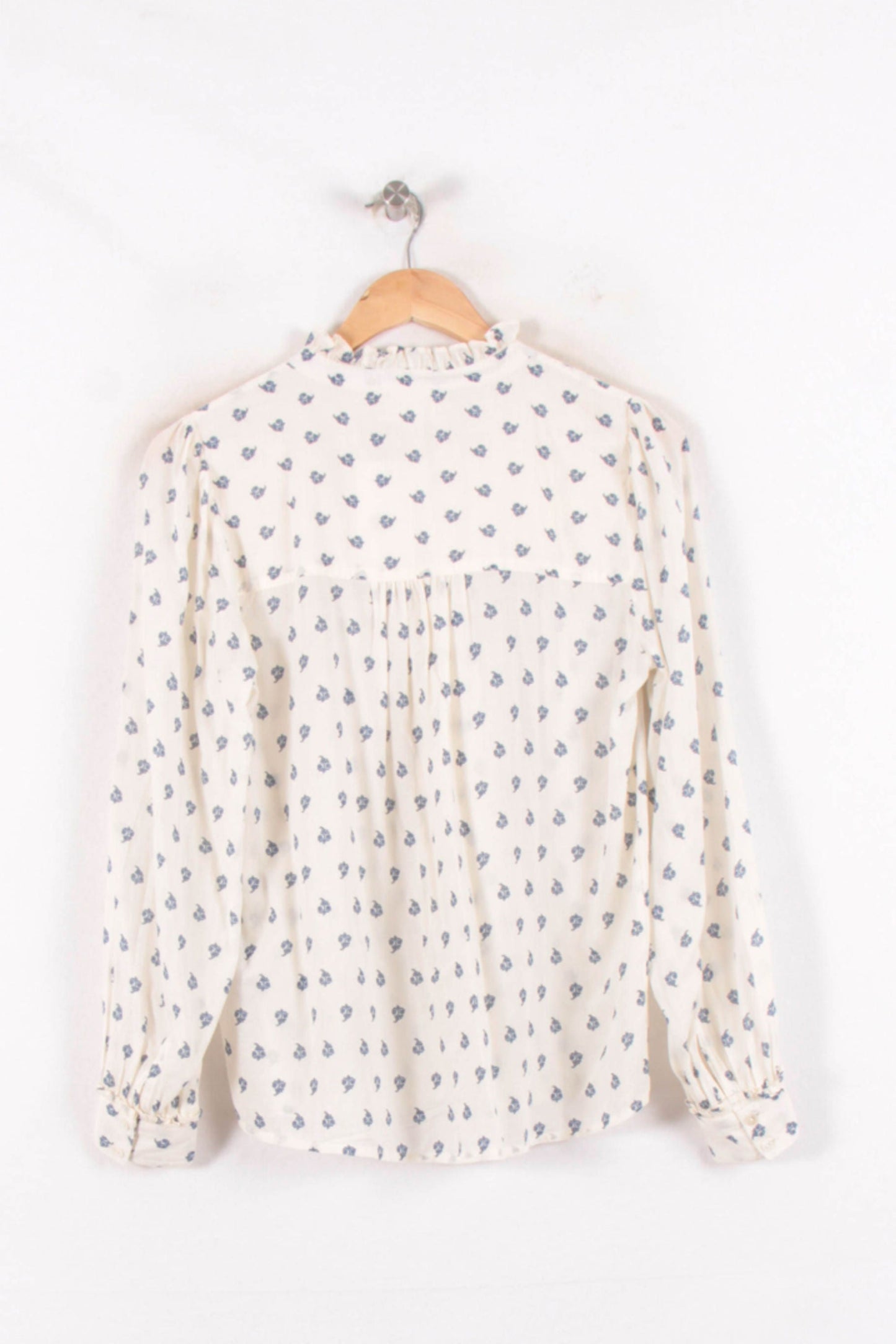 Blouse Blanche et Bleue - Taille S/36