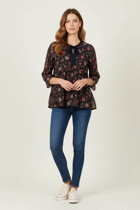 Blouse Fleurie Multicolore - Taille L/40