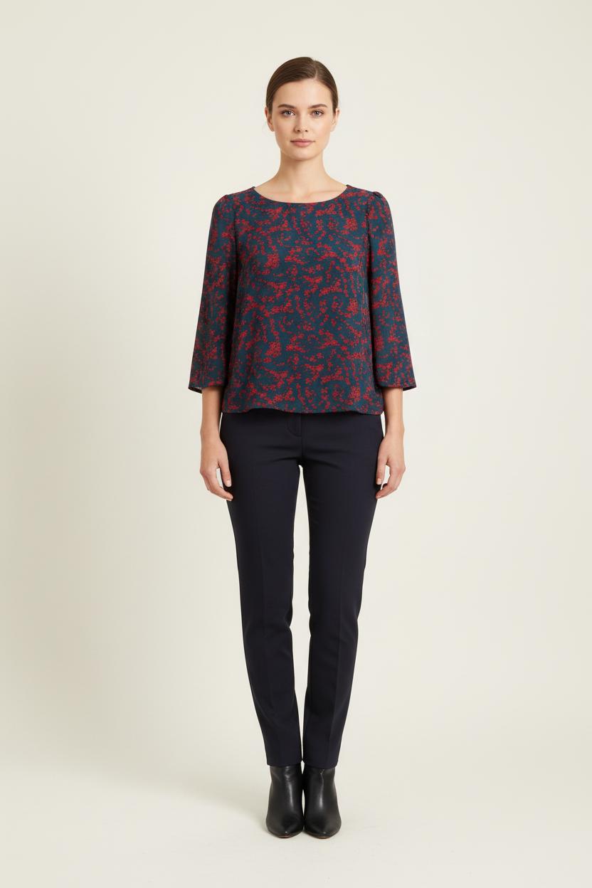 Blouse Bleue et Rouge - Taille L/40