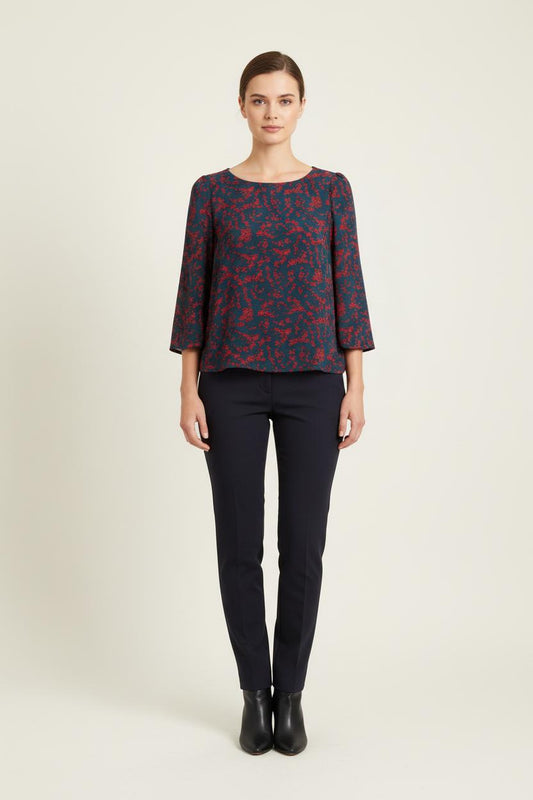Blouse Bleue et Rouge - Taille L/40