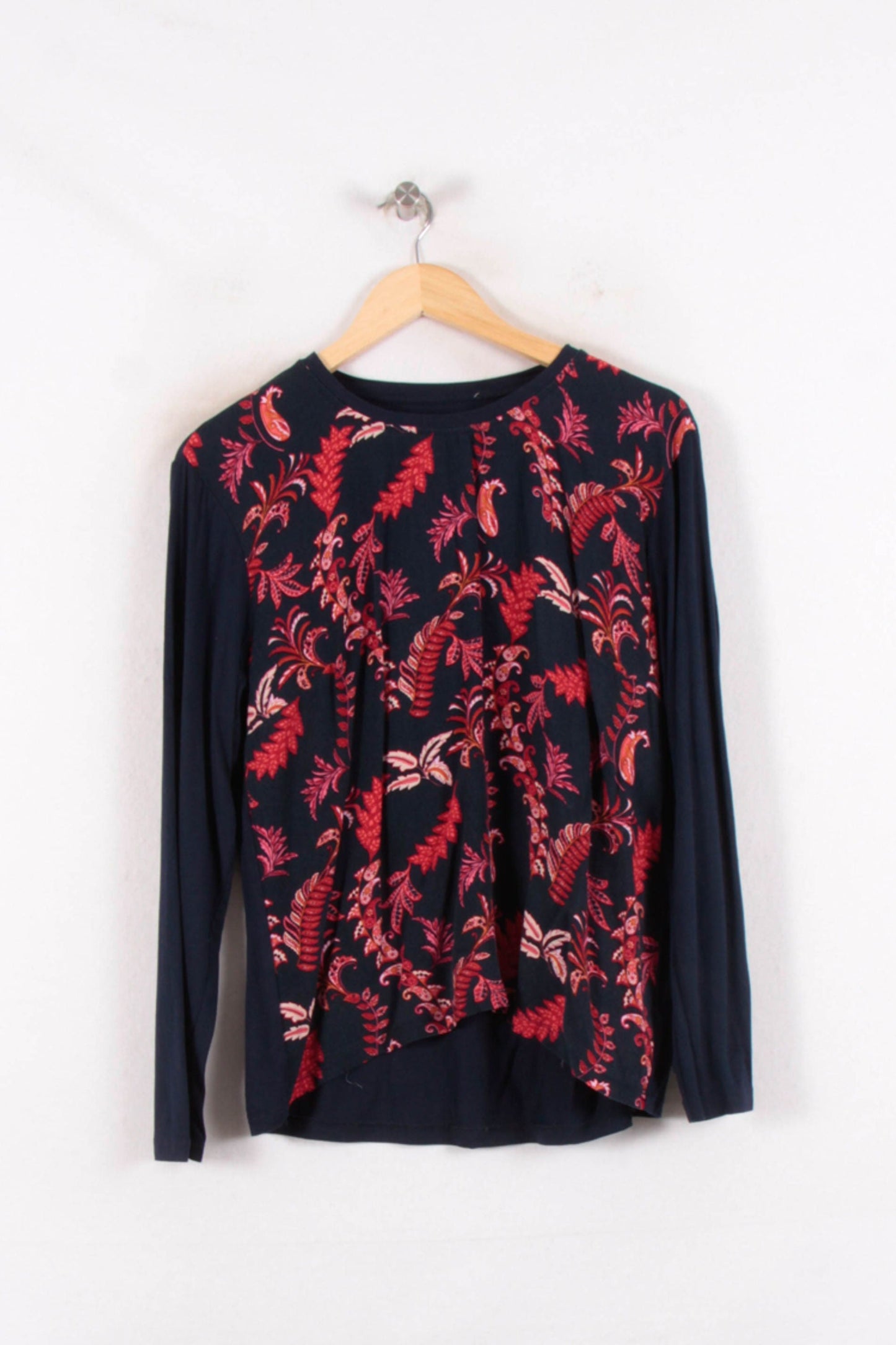 Tee-shirt Manches Longues Bleu Marine et Rouge - Taille L/40