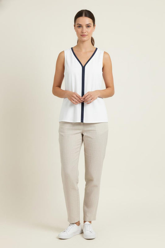 Débardeur Blanc et Bleu - Taille S/36