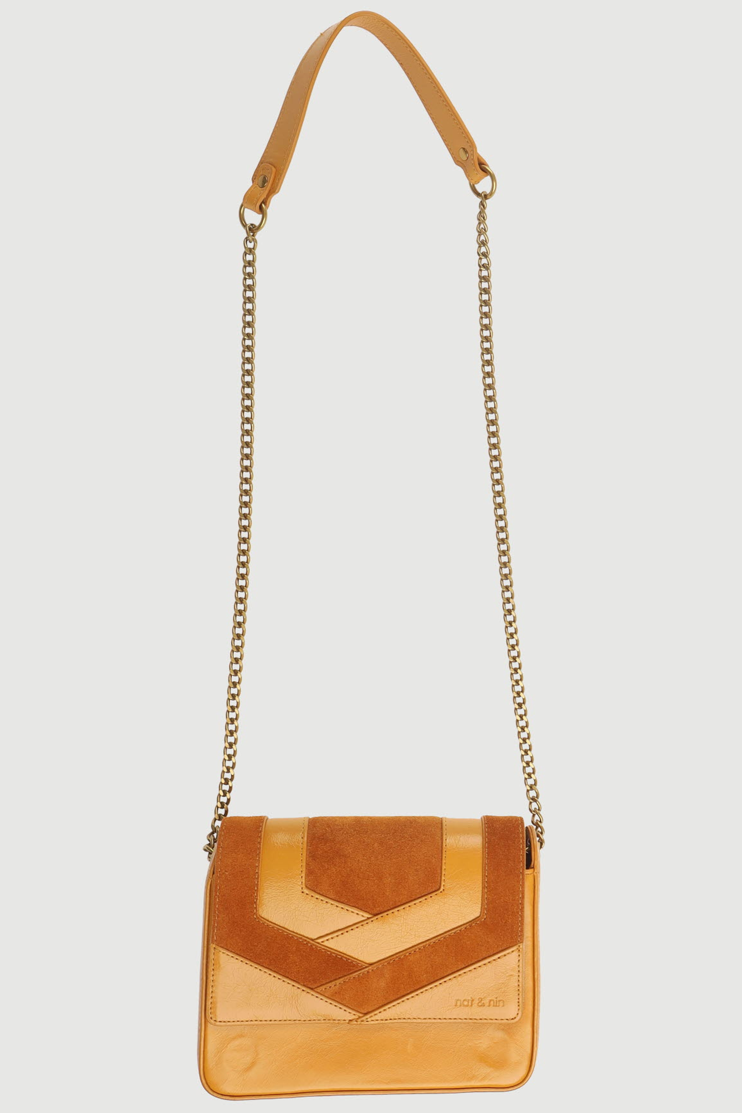 Sac Porté Épaule Jaune et Marron