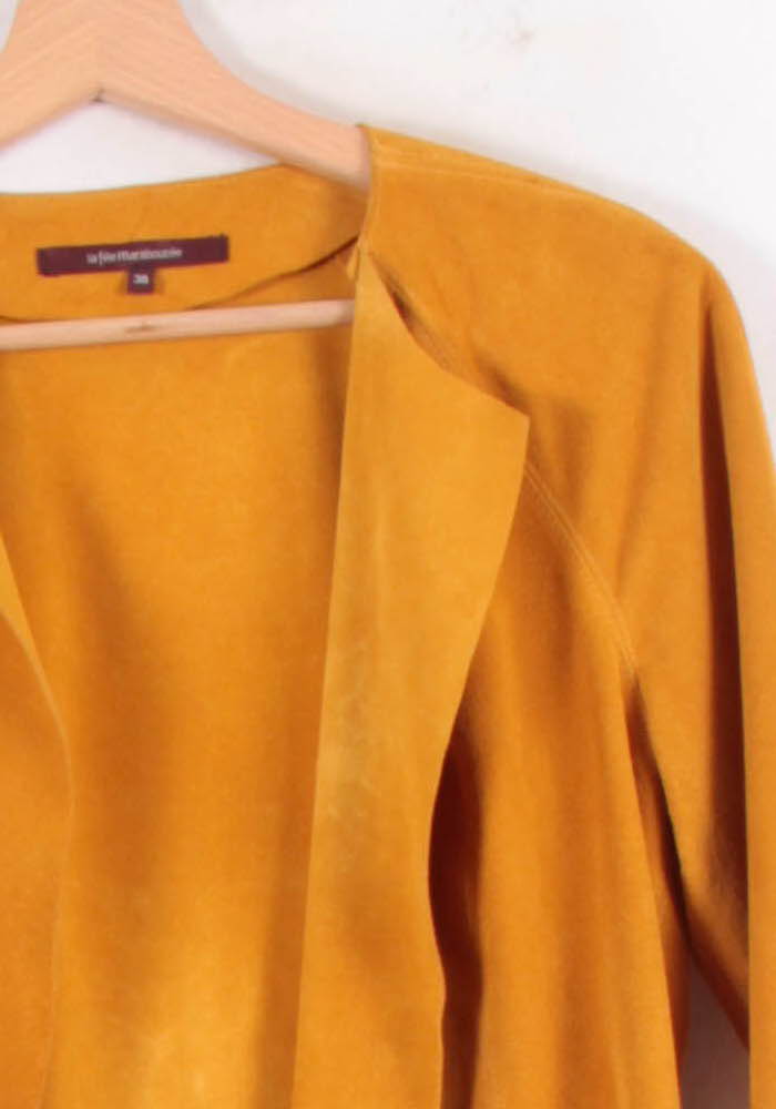 Veste en Cuir Orange - Taille M/38