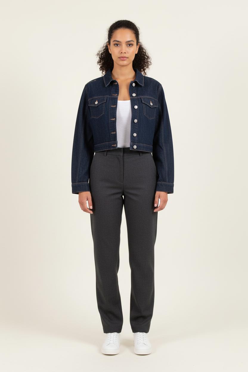 Veste Courte et Jean Bleue - Taille XS/34