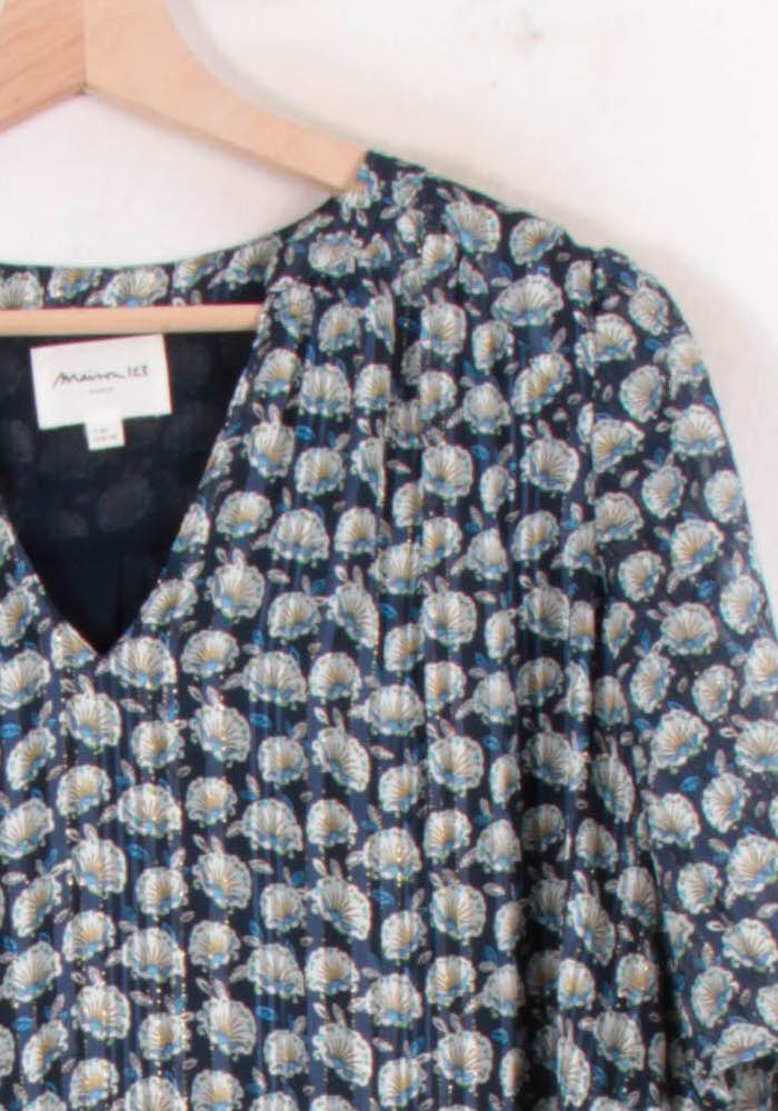 Blouse Bleue et Blanche - Taille L/40