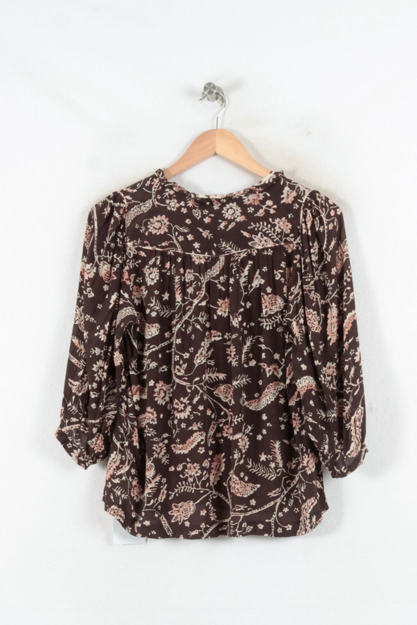 Blouse marron et beige - Taille M/38