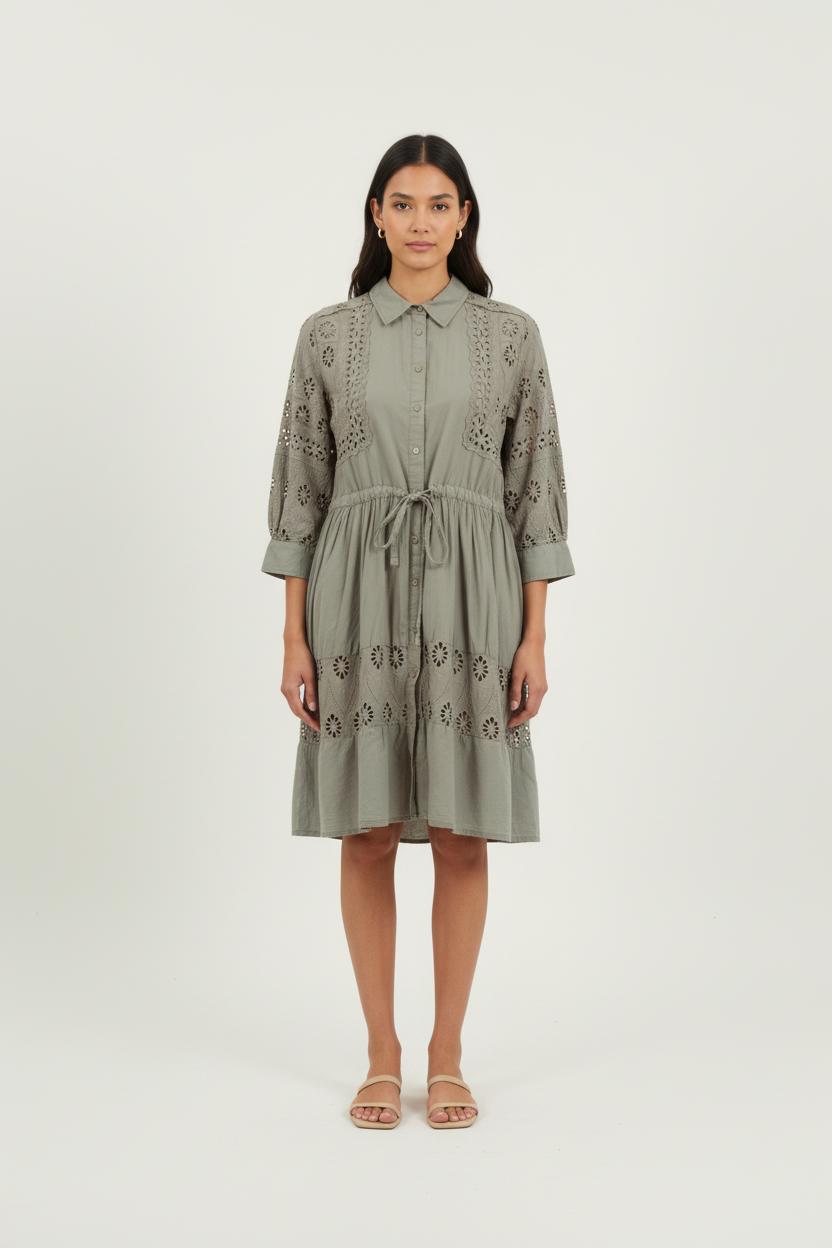 Robe Chemise Verte - Taille L/40