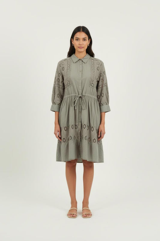 Robe Chemise Verte - Taille L/40