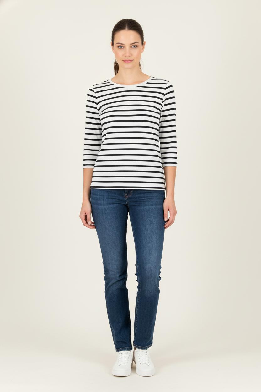 Blouse Noire et Blanche - Taille L/40