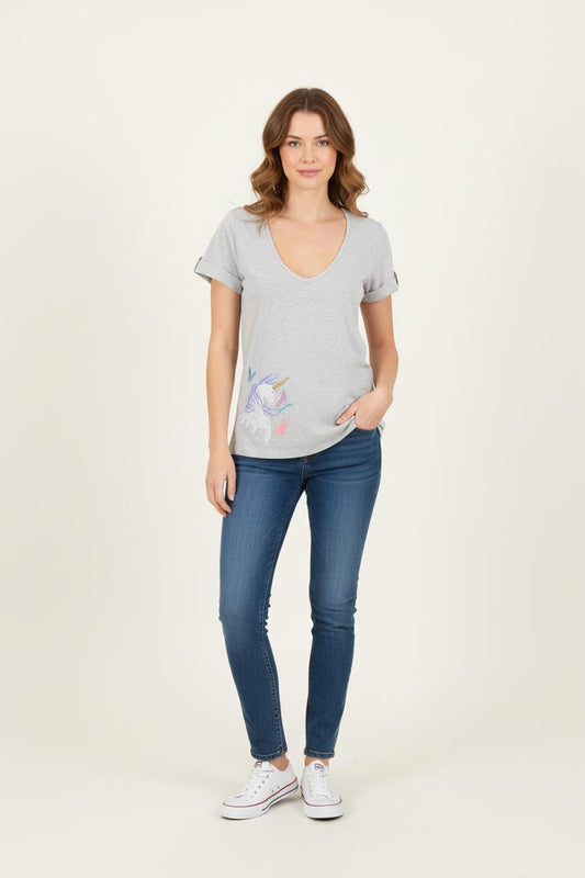 T-shirt gris - Taille M/38