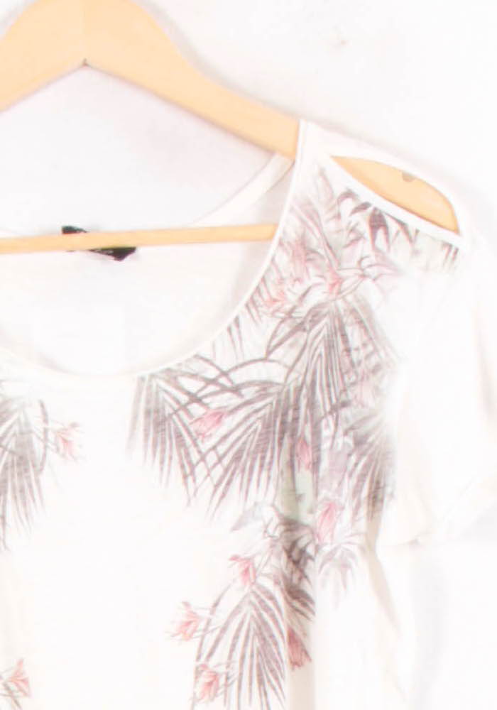 Tee-shirt Blanc et Beige - Taille S/36