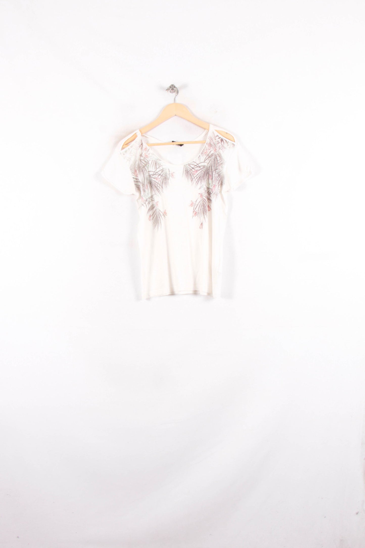 Tee-shirt Blanc et Beige - Taille S/36