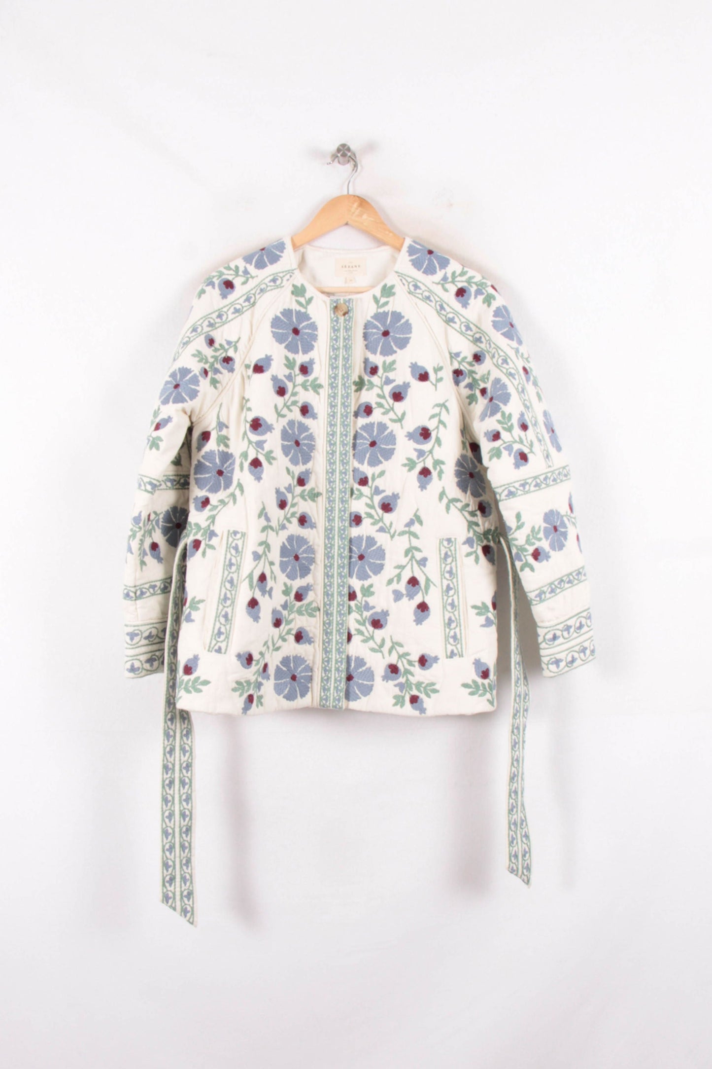 Veste Brodée Blanche et Bleue - Taille L/40