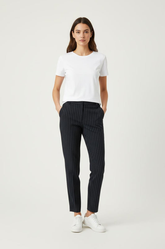 Pantalon Bleu à Rayures Blanches - Taille M/38