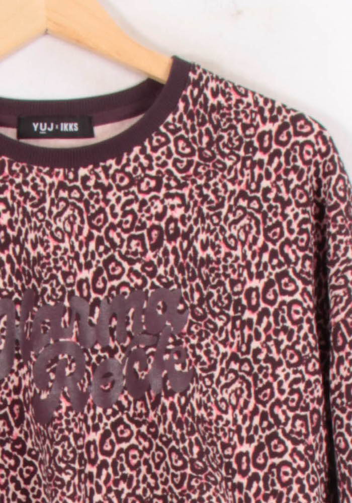 Sweat Léopard Rose et Noir - Taille XS/34